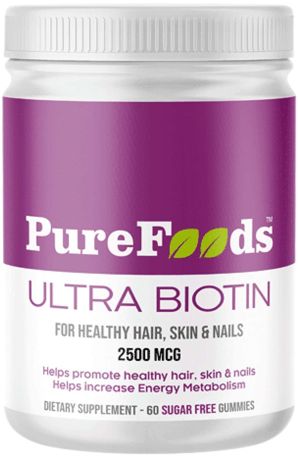 Purefoods - Sugar Free Ultra Biotin Gummies For Hair Skin And Nail Health (60 Gummies)