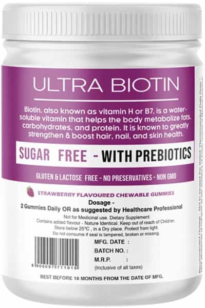 Purefoods - Sugar Free Ultra Biotin Gummies For Hair Skin And Nail Health (60 Gummies)