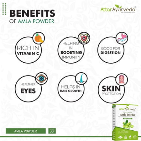 Attar Ayurveda Pure Amla Powder For Hair Growth (250 Grams)