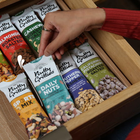 Nutty Gritties Daily Nuts Roasted In Himalayan Pink Salt -210g (Pack Of 6 X 35g Each)