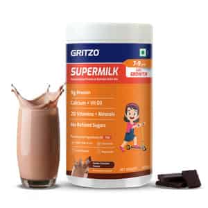 Gritzo Supermilk Growth (7-9y Girls) | 9g Protein Powder (double Chocolate | 400g)