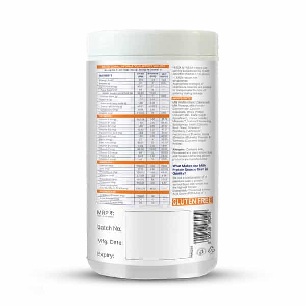 Gritzo Supermilk Growth (7-9Y Girls) | 9G Protein Powder (Double Chocolate | 400G)