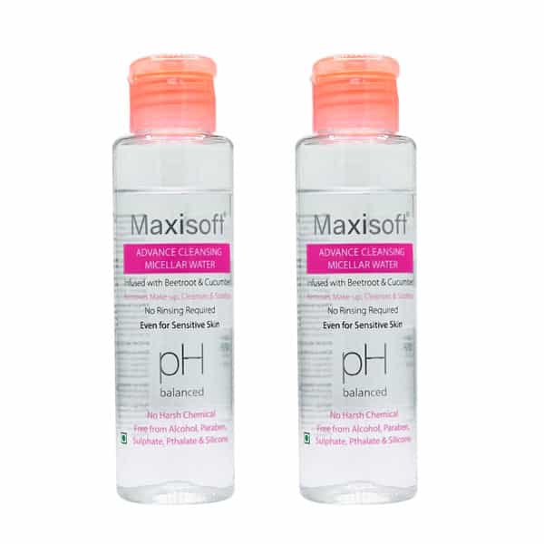 Maxisoft Advance Cleansing Micellar Water | Ph Balanced | Bottle | 100 Ml | Pack Of 2