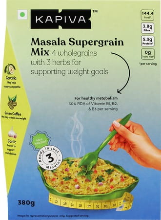 Kapiva Masala Supergrain Mix 380g For Weight Management | Instant 3-minute Meal