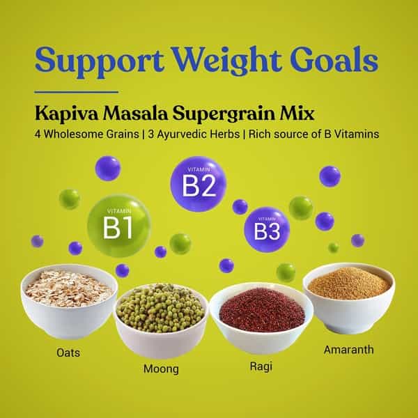 Kapiva Masala Supergrain Mix 380G For Weight Management | Instant 3-Minute Meal