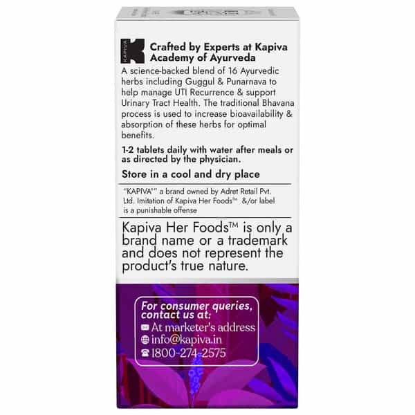 Kapiva Uti Care Tablets (60 Tablets) | 100% Natural & Safely Made | For Urinary Tract Infections
