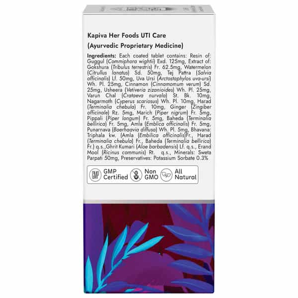 Kapiva Uti Care Tablets (60 Tablets) | 100% Natural & Safely Made | For Urinary Tract Infections