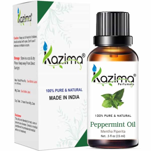 Kazima Peppermint Essential Oil (15Ml) Pure Natural For Skin Care & Hair Treatment Hair Oil (15 Ml)