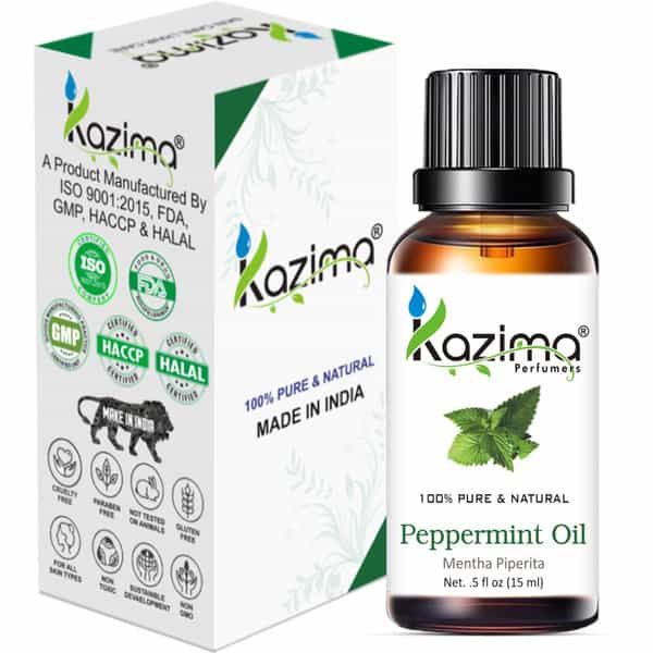 Kazima Peppermint Essential Oil (15Ml) Pure Natural For Skin Care & Hair Treatment Hair Oil (15 Ml)