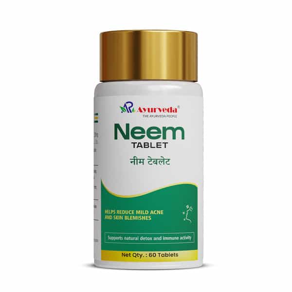 A R Ayurveda Neem Tablets For Skin Wellness & Daily Herbal Care - 60 Tablets