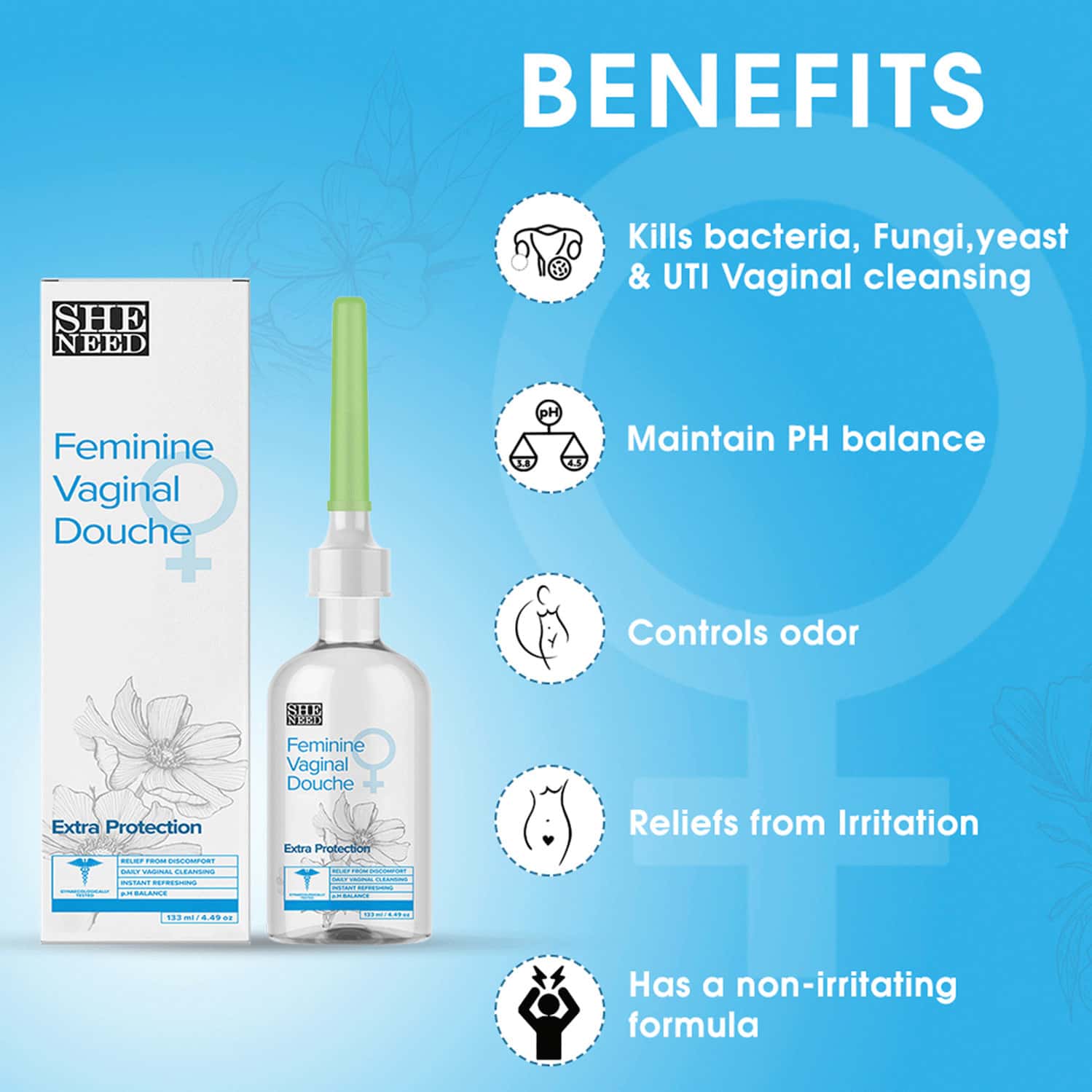 Buy SHENEED FEMININE VAGINAL DOUCHEEXTRA PROTECTION 133ML Online