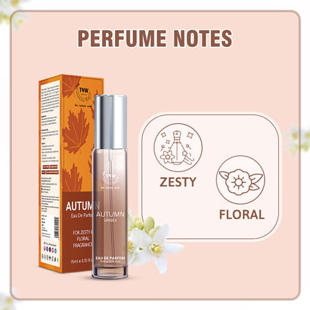 Tnw The Natural Wash Autumn Eau De Parfum | Floral Zesty Long Lasting Fragrance 15 Ml