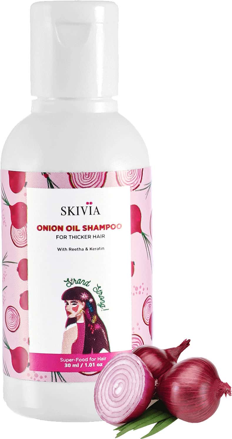 Buy SKIVIA ONION OIL MINI SHAMPOO WITH REETHA & KERATIN 30MLENHANCES