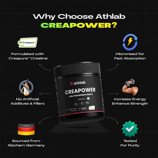 Athlab Creapower Creatine Monohydrate (Creapure From Germany) - 100 Gram