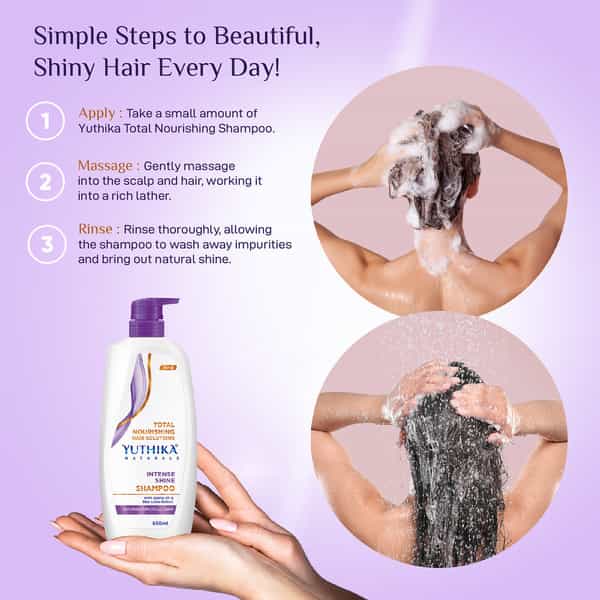 Yuthika Naturals Total Nourishing Hair Solutions Shampoo Intense Shine 650Ml