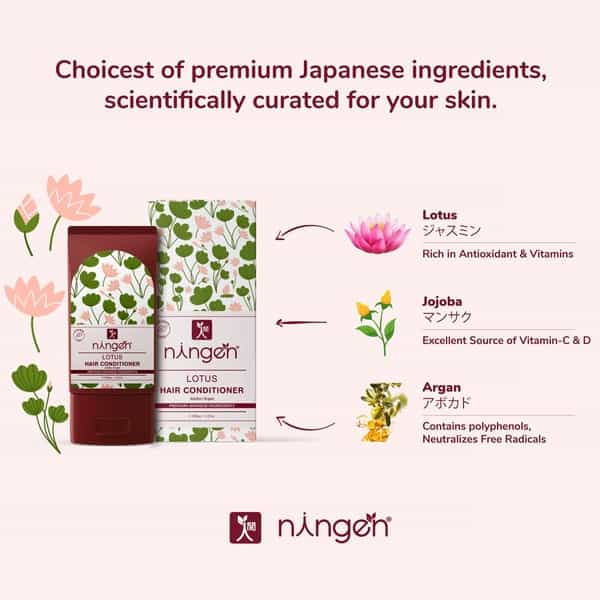 Ningen Lotus Hair Conditioner Enriched With Jojoba And Argan Extracts - 100G