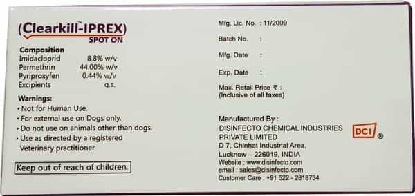 Clearkill Iprex Spot On 0.4 Ml