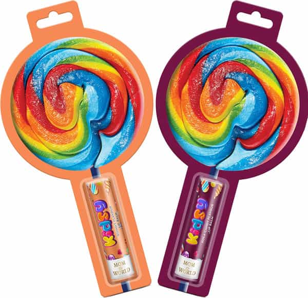 Mom & World Kidsy Natural Gummy Floss Lip Balm + Kidsy Natural Kola Flavor Lip Balm 9 G
