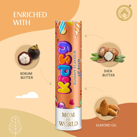 Mom & World Kidsy Natural Gummy Floss Lip Balm + Kidsy Natural Kola Flavor Lip Balm 9 G