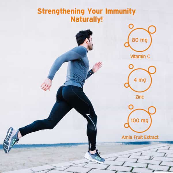 Nutriburst Triple Immunity Gummies With Vitamin C | Amla & Zinc (30 Gummies)(Orange Flavour)