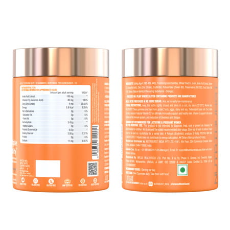 Nutriburst Triple Immunity Gummies With Vitamin C | Amla & Zinc (30 Gummies)(Orange Flavour)