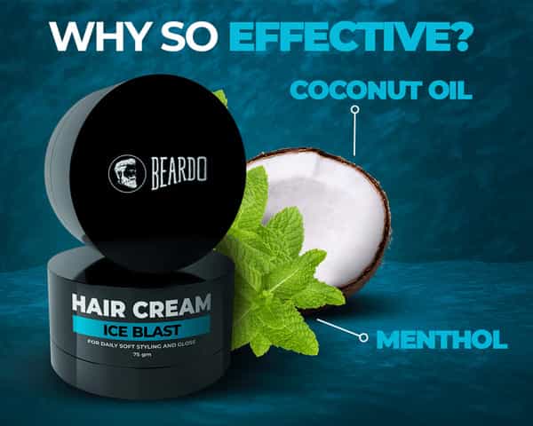 Beardo Ice Blast Hair Cream 75G | For Daily Soft Styling And Gloss