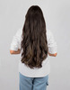 Streak Street Clip-In 24" Out Curl Dark Brown Hair Extensions With Golden Highlights