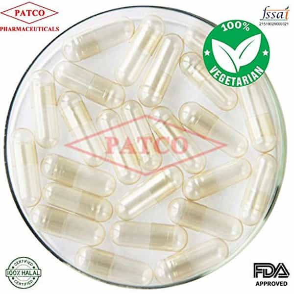 Patco Pharma- Size 00 Transparent Empty Vegetarian Pill Capsule|Diy Powder Filling (5000 Pcs)