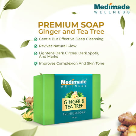 Medimade Ginger & Tea Tree Premium Soap - 100 Gm X 5 ( Pack Of 5 )