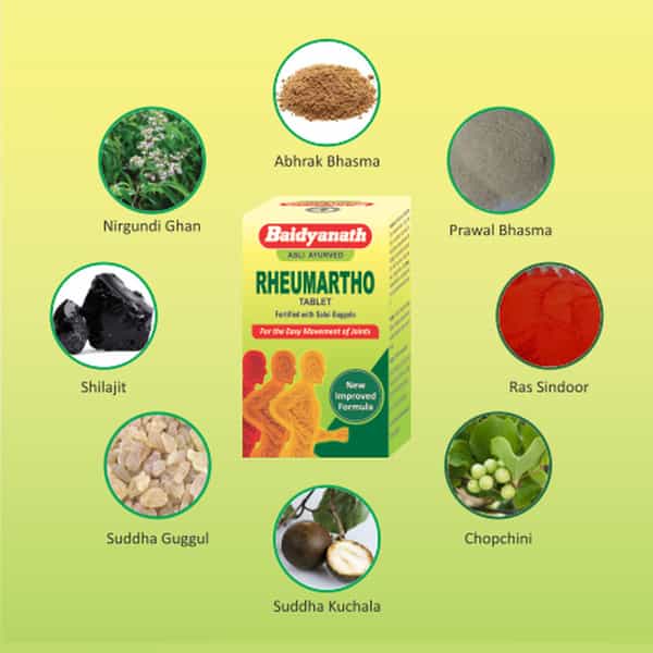 Baidyanath Asli Ayurved Rheumartho Tablet | For Joint Pain | Muscle Pain Relief | 50 Tablets