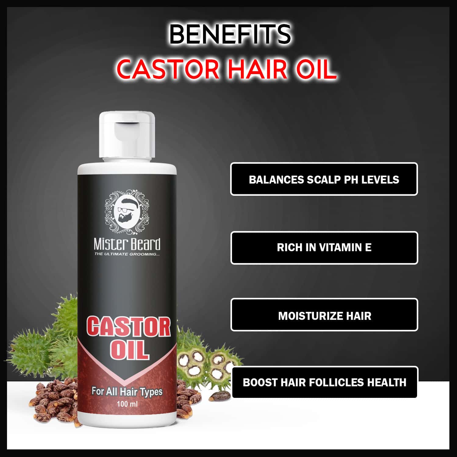 Buy MISTER BEARD CASTOR HAIR OIL 100ML Online & Get Upto 60 OFF at