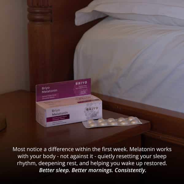 Briyo Melatonin 3 Mg Natural Grape Flavoured Chewable Tablets 50 Nos