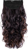 Streak Street Clip-In 24" Semi-Wavy Dark Brown Hair Extensions With Copper Highights
