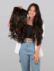 Streak Street Clip-In 24" Semi-Wavy Dark Brown Hair Extensions With Copper Highights