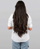 Streak Street Clip-In 24" Semi-Wavy Dark Brown Hair Extensions With Copper Highights