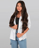 Streak Street Clip-In 24" Semi-Wavy Dark Brown Hair Extensions With Copper Highights