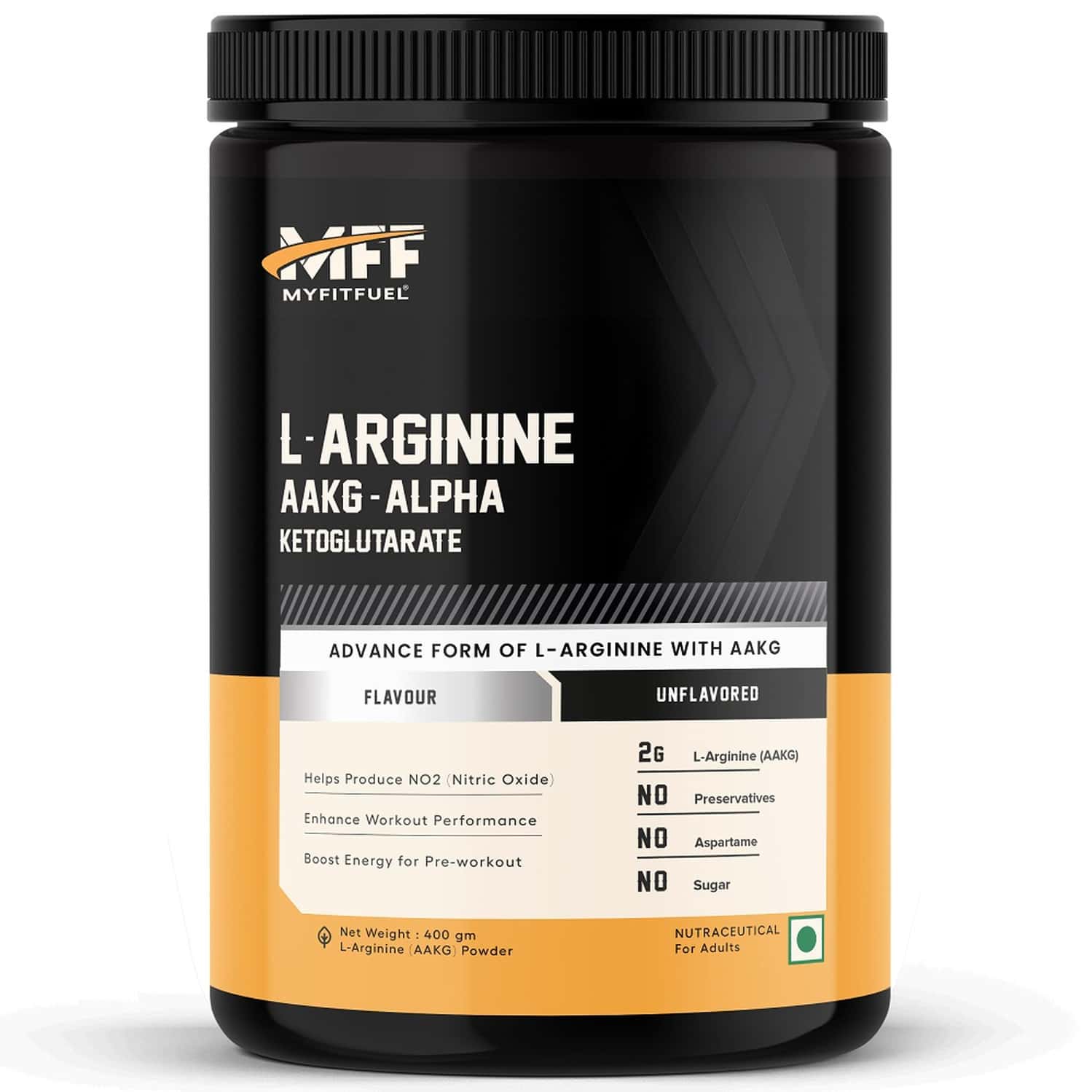 Myfitfuel L Arginine Alpha-ketoglutarate (aakg) Pre Workout Powder | 400gm (unflavoured)
