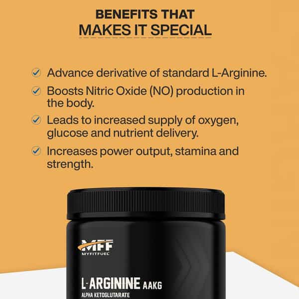 Myfitfuel L Arginine Alpha-Ketoglutarate (Aakg) Pre Workout Powder | 400Gm (Unflavoured)