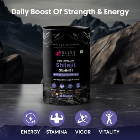 Bliss Welness Pure Himalayan Shilajit Coffee Flavour Gummies 30 No'S