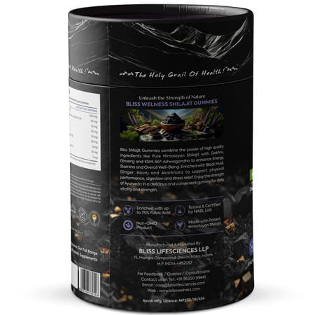 Bliss Welness Pure Himalayan Shilajit Coffee Flavour Gummies 30 No'S
