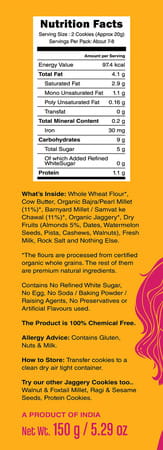 Early Foods Bajra & Barnyard Millet Jaggery Cookies With Almonds 150g