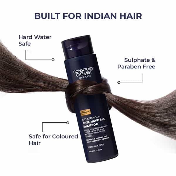 Conscious Chemist Anti Hairfall Shampoo | Saw Palmetto & Rosemary | Hard Water Safe | 200Ml