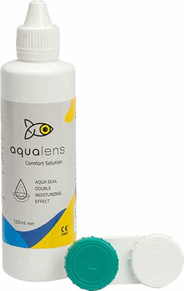 Aqualens Comfort Contact Lens Solution Value Pack Of 2 (120Ml Each)+2 Lens Cases