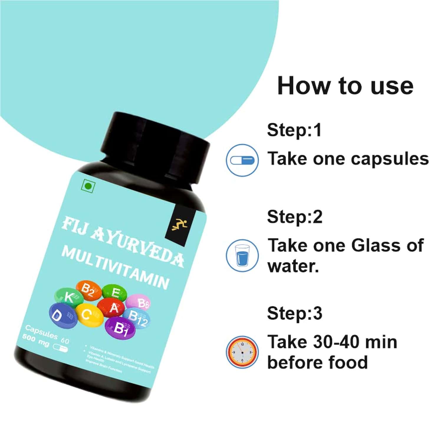 Buy FIJ AYURVEDA MULTIVITAMIN CAPSULE WITH VITAMINS, MINERALS & HERBS