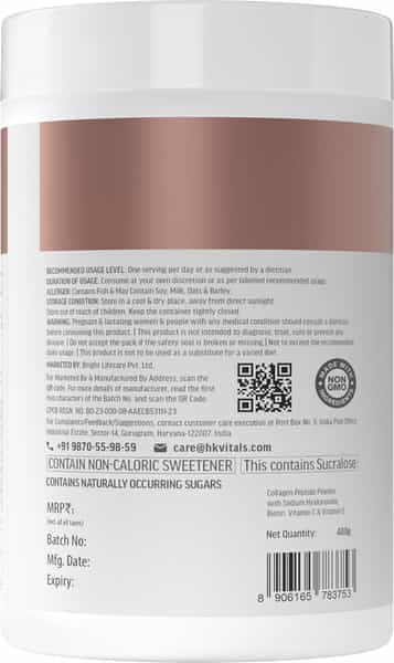Hk Vitals Marine Collagen Supplement (Orange | 400G) |With Vitamin C | E