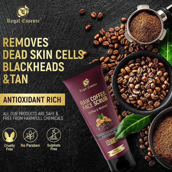 Regal Essence Raw Coffee Face Scrub With Walnut & Coffee Removes Dead Skin Cell 100 Gm