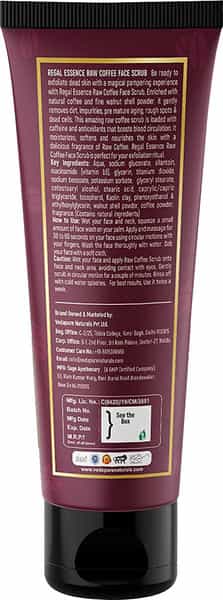 Regal Essence Raw Coffee Face Scrub With Walnut & Coffee Removes Dead Skin Cell 100 Gm