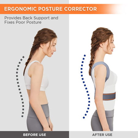 Vissco Posture Aid (Moderate Support) | Ideal Aid To Correct Posture & Relieves Pain - Medium(Grey)