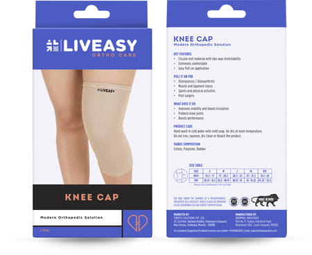 Liveasy Knee Cap Modern Orthopedic Solution Medium Pair 1 No'S