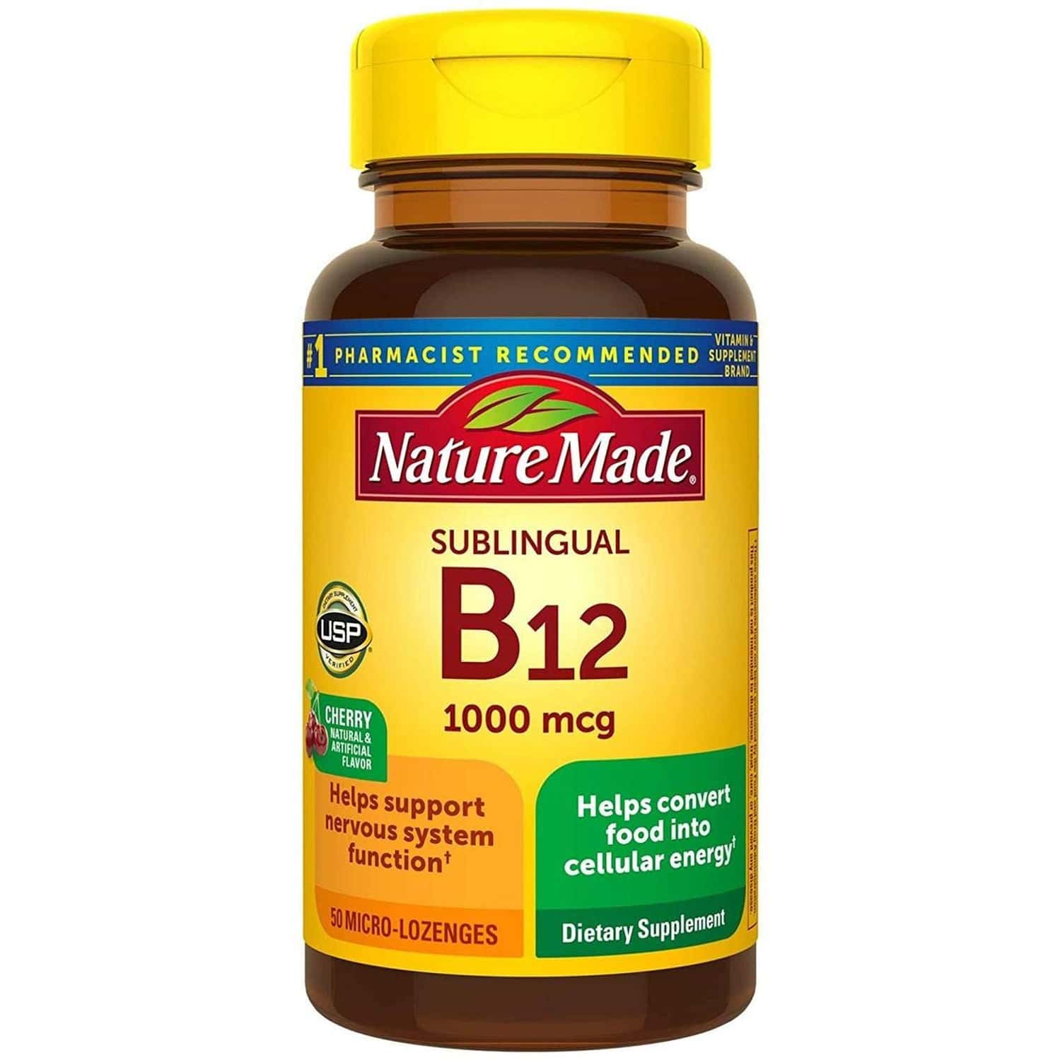 Nature Made B-12 1000 Mcg Micro-lozenges Cherry Flavor 50 Ea (pack Of 2)